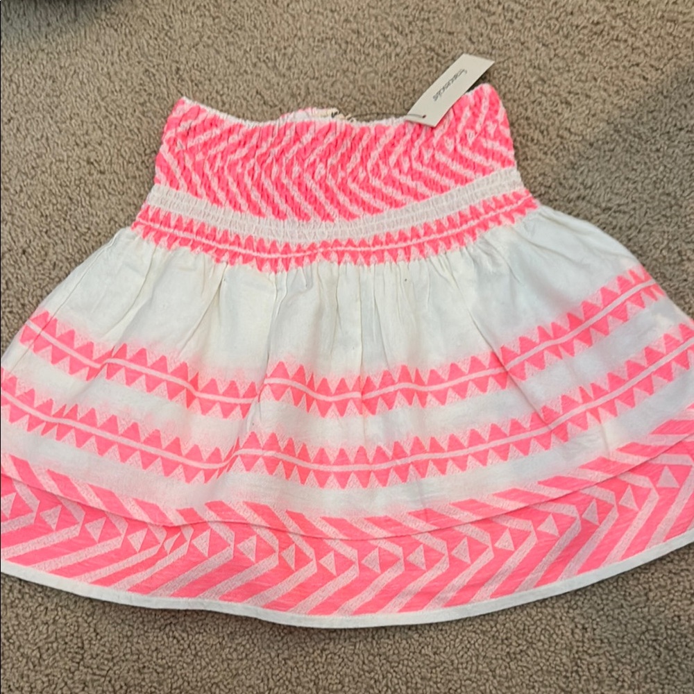 Francesca's Collections White and Pink Bubble Mini Skirt